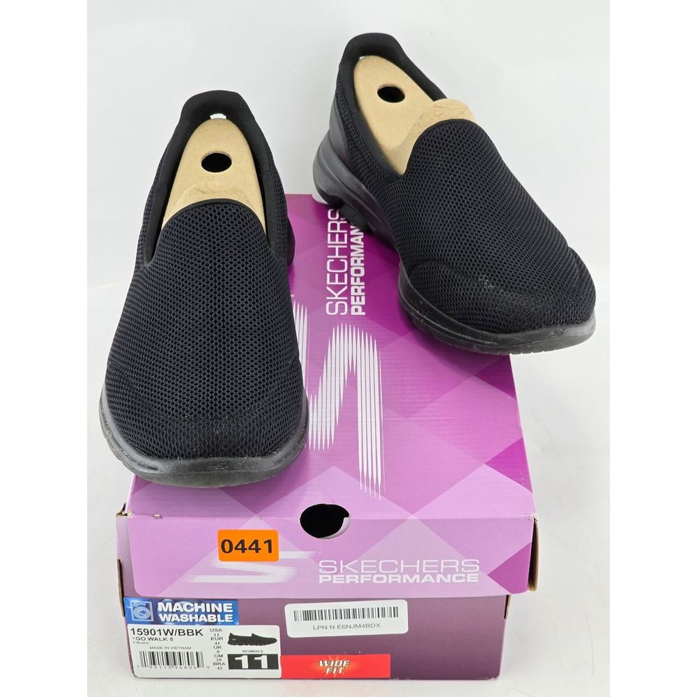 Skechers Go Walk 5 Women Size 11 Black Slip On Walking Shoes 15901W -Good